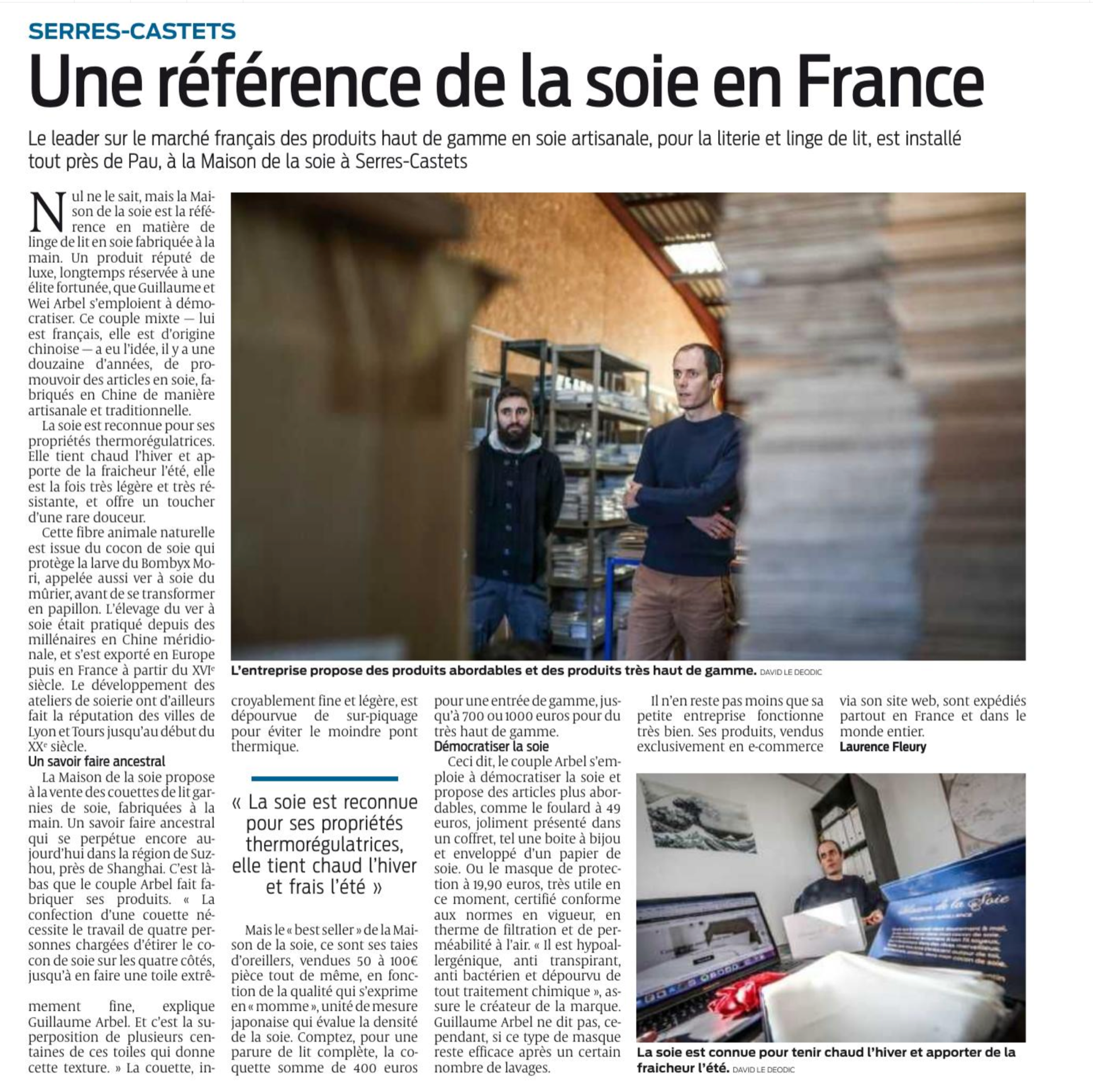 La référence de la soie en France d'après le journal Sud Ouest