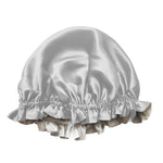 Bonnet de nuit en soie de mûrier double face silver