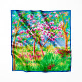 Foulard en soie de mûrier Claude Monet Arbres en fleurs