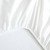 100% organic cotton flannel mattress protector White