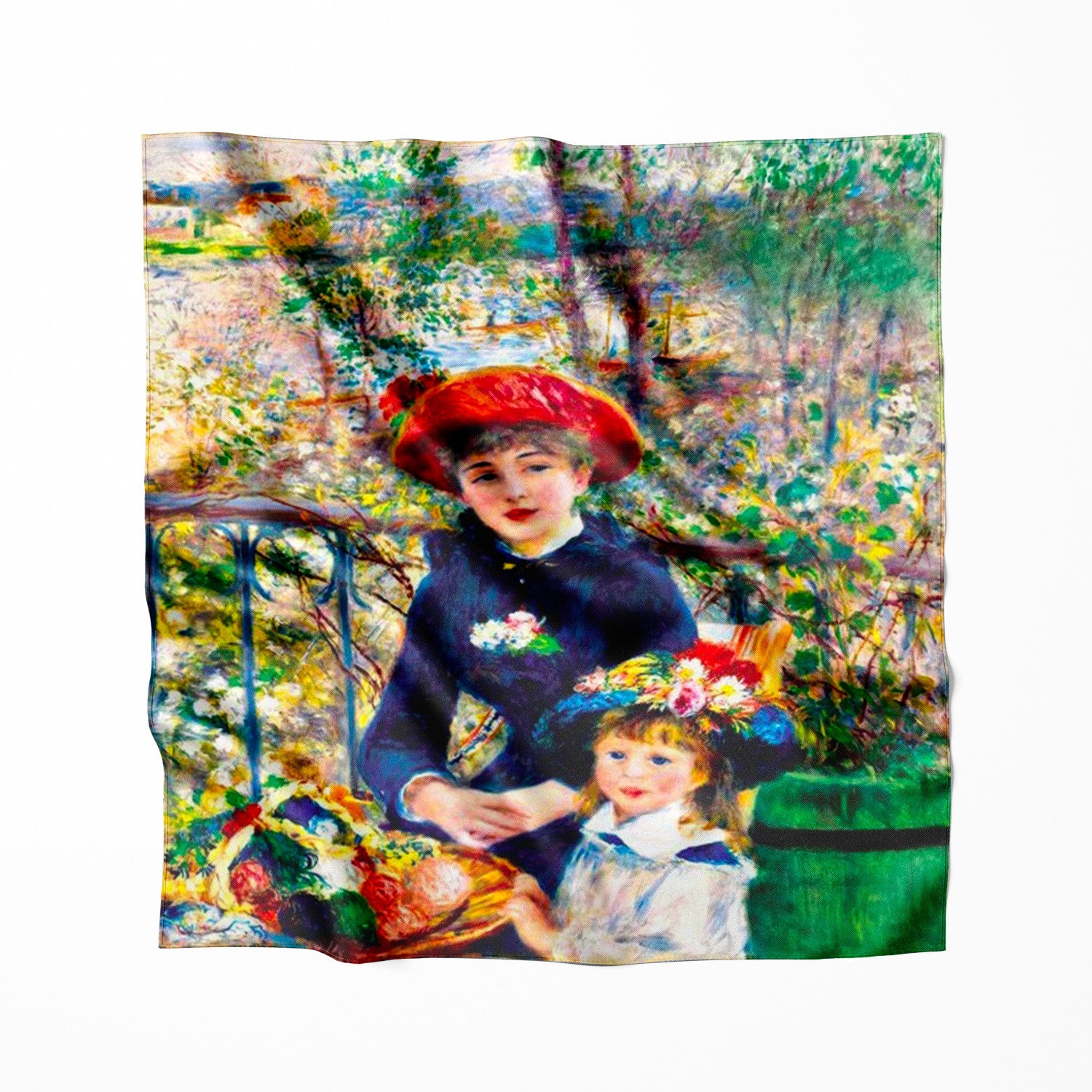 Foulard en soie de mûrier Auguste Renoir Sur la terrasse