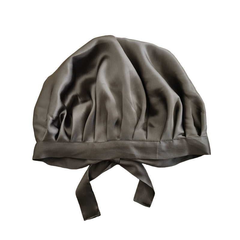 Bonnet de nuit Charlotte en soie anthracite