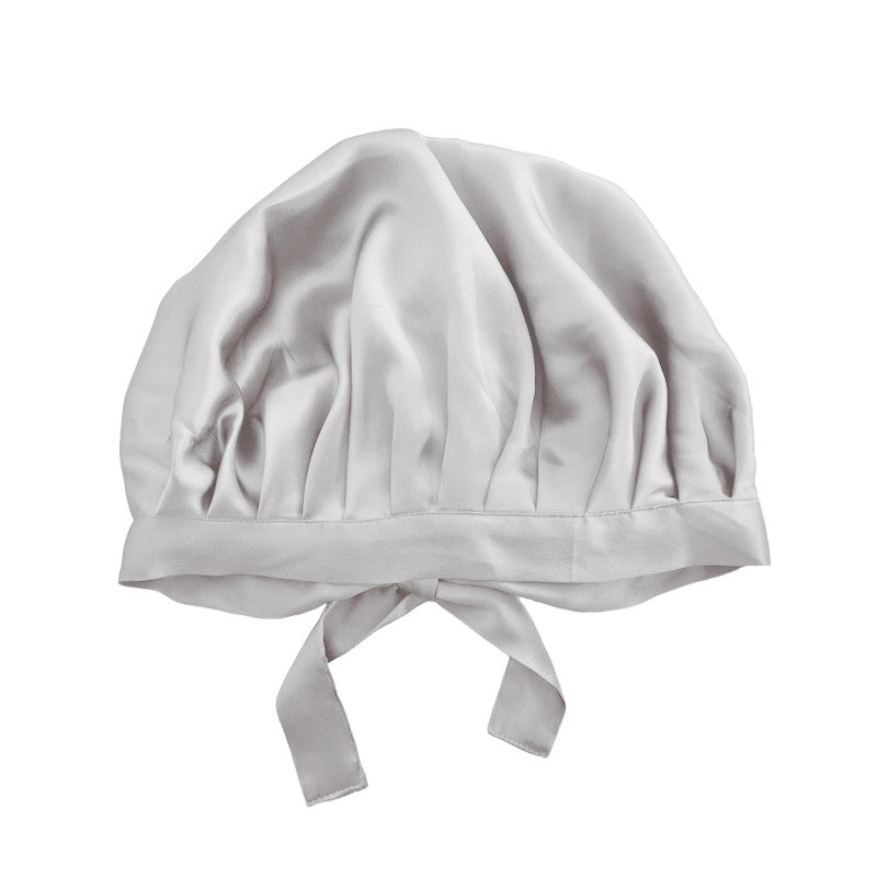 Bonnet de nuit Charlotte en soie silver