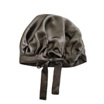 Bonnet de nuit Charlotte en soie anthracite verso