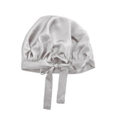 Bonnet de nuit Charlotte en soie silver verso