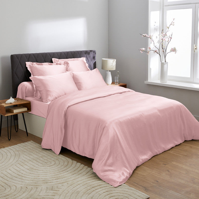 Housse de couette en soie rose 19 mommes