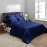 Housse de couette en soie bleu marine 19 mommes