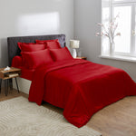 Housse de couette en soie rouge 19 mommes