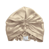 Turban en soie caramel