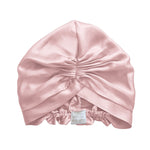 Turban en soie rose