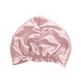 Turban en soie rose arrière