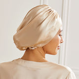 Turban en soie Maison de la Soie dos caramel