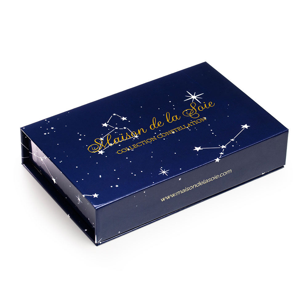 Taie d’oreiller en soie imprimé Constellation coffret